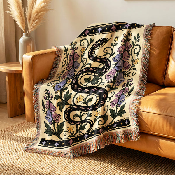 Serpent & Foxglove Garden Blanket