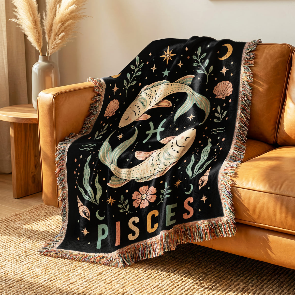 Pisces Celestial Twin Fish Blanket
