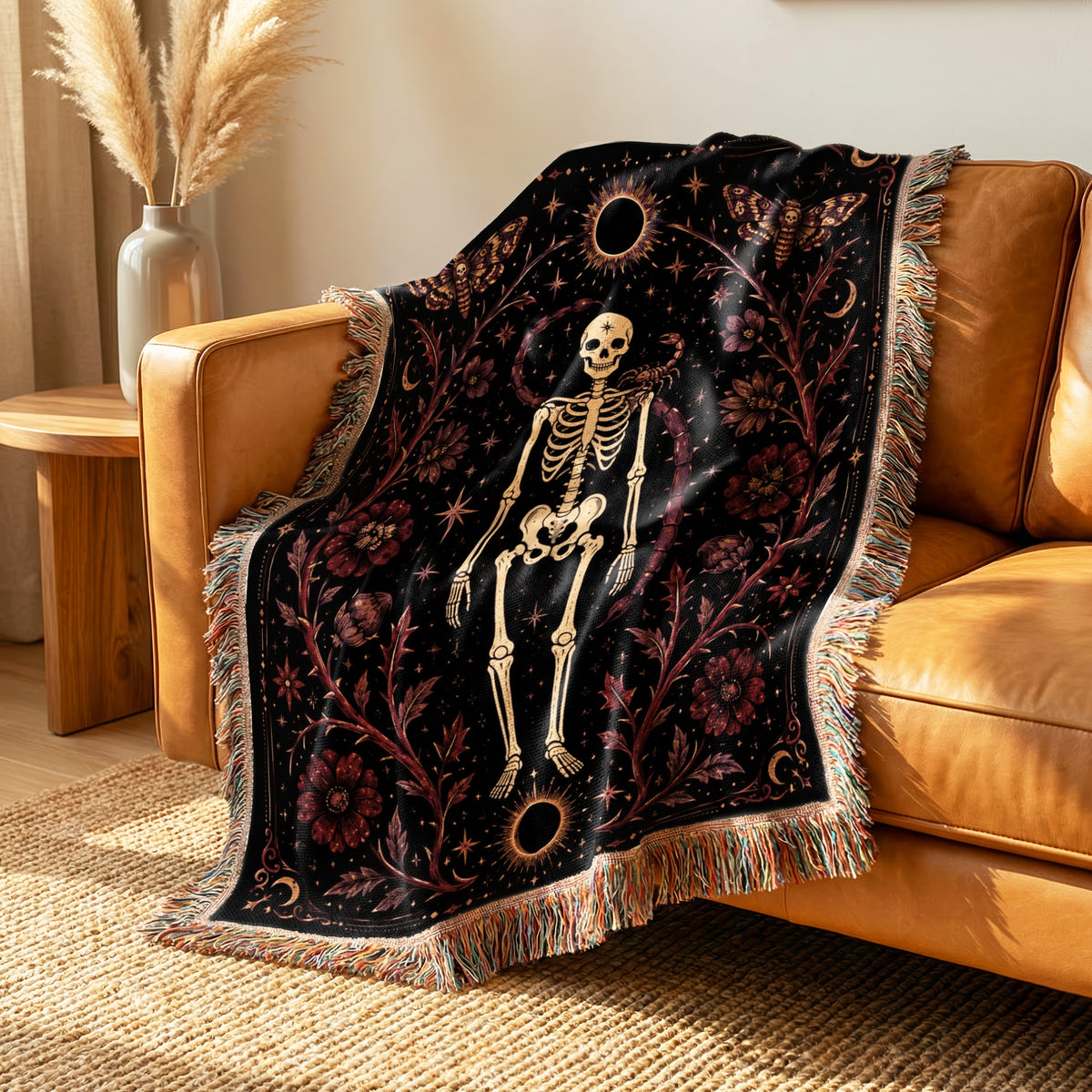 Scorpio Eclipse – Gothic Skeleton Zodiac Blanket