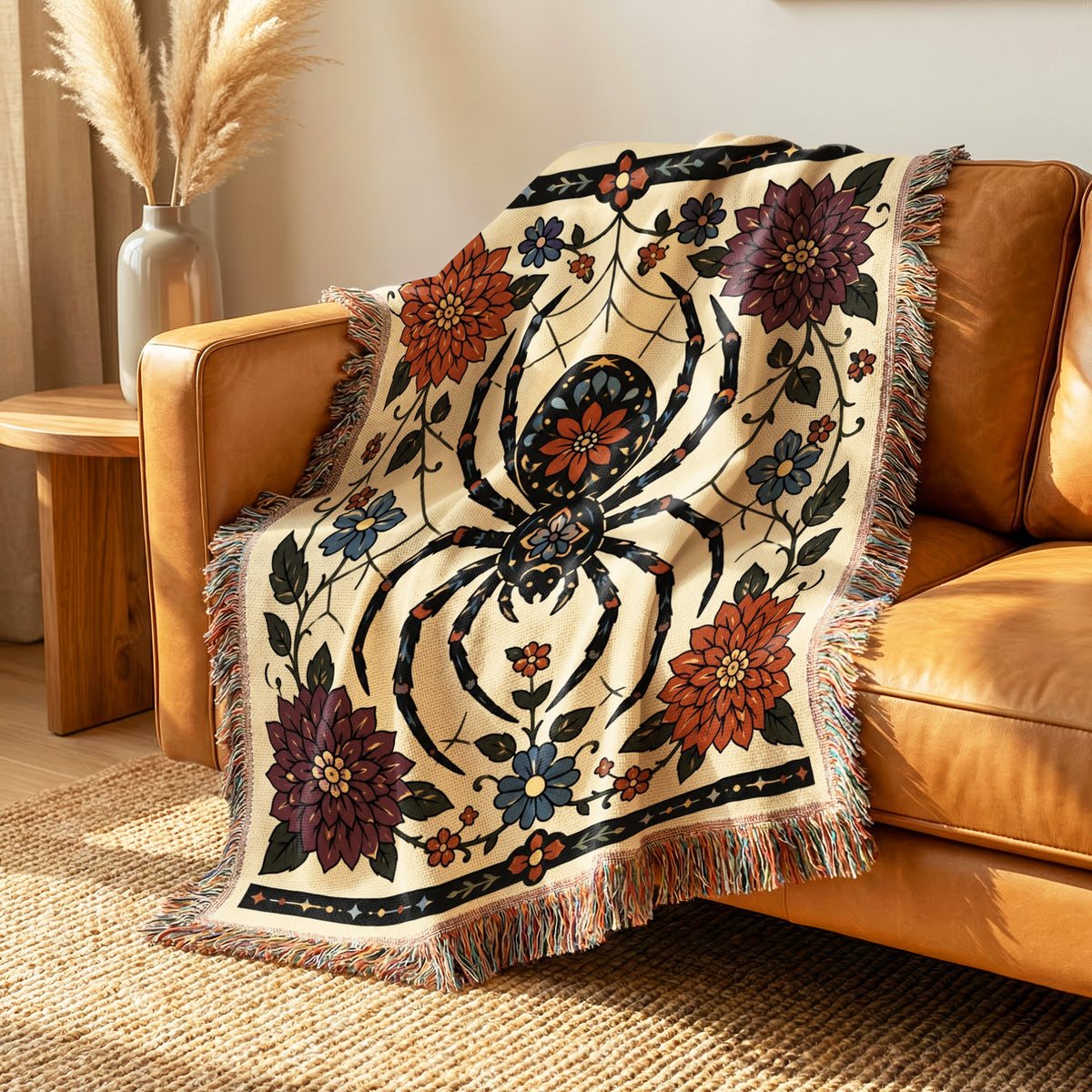 Spider & Dahlia Garden Blanket