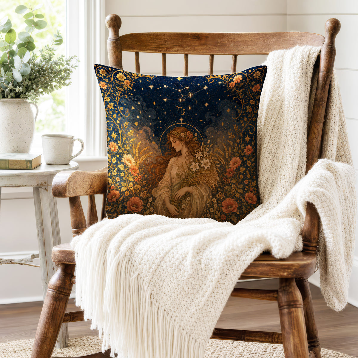 The Harvest Maiden – Virgo Zodiac Pillow