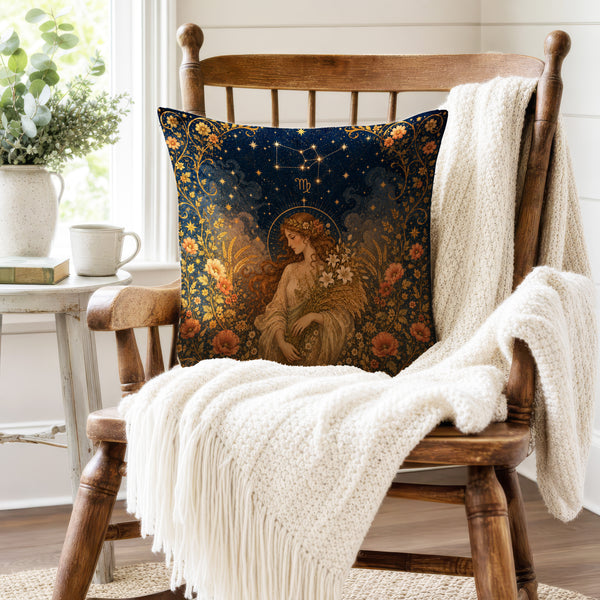 The Harvest Maiden – Virgo Zodiac Pillow