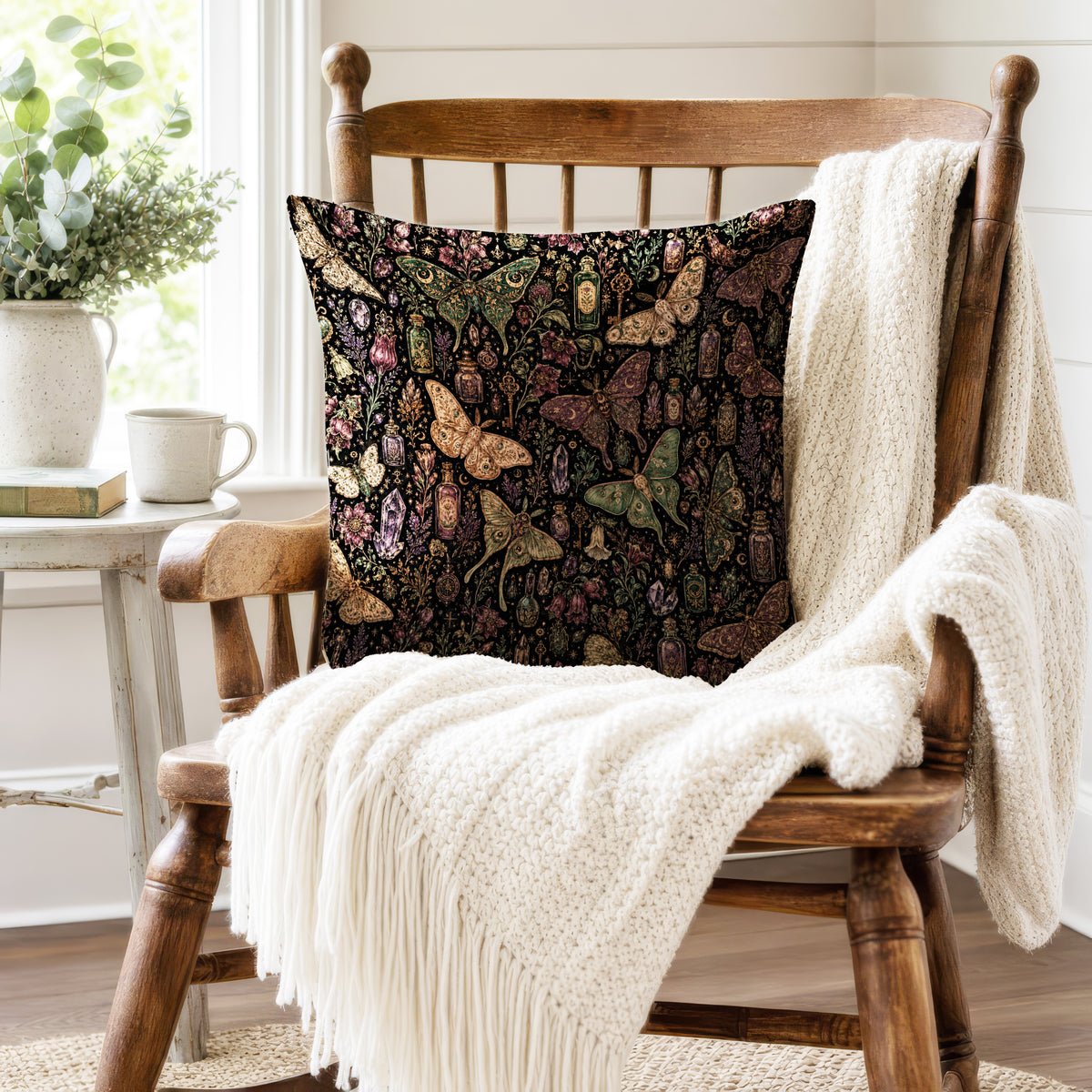 The Moth Apothecary – Whimsical Gothic Pillow