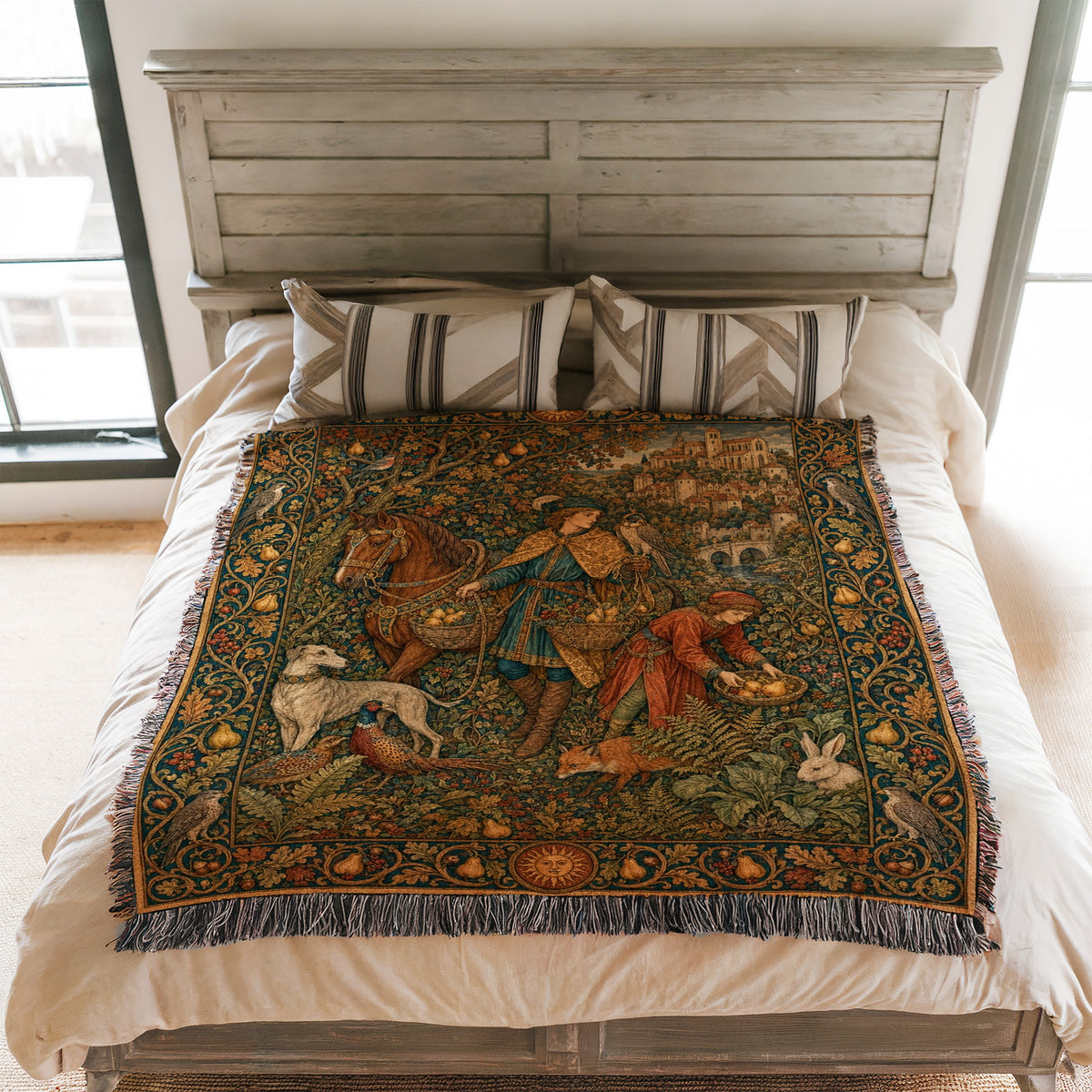 The Falconer of the Pear Orchard Blanket