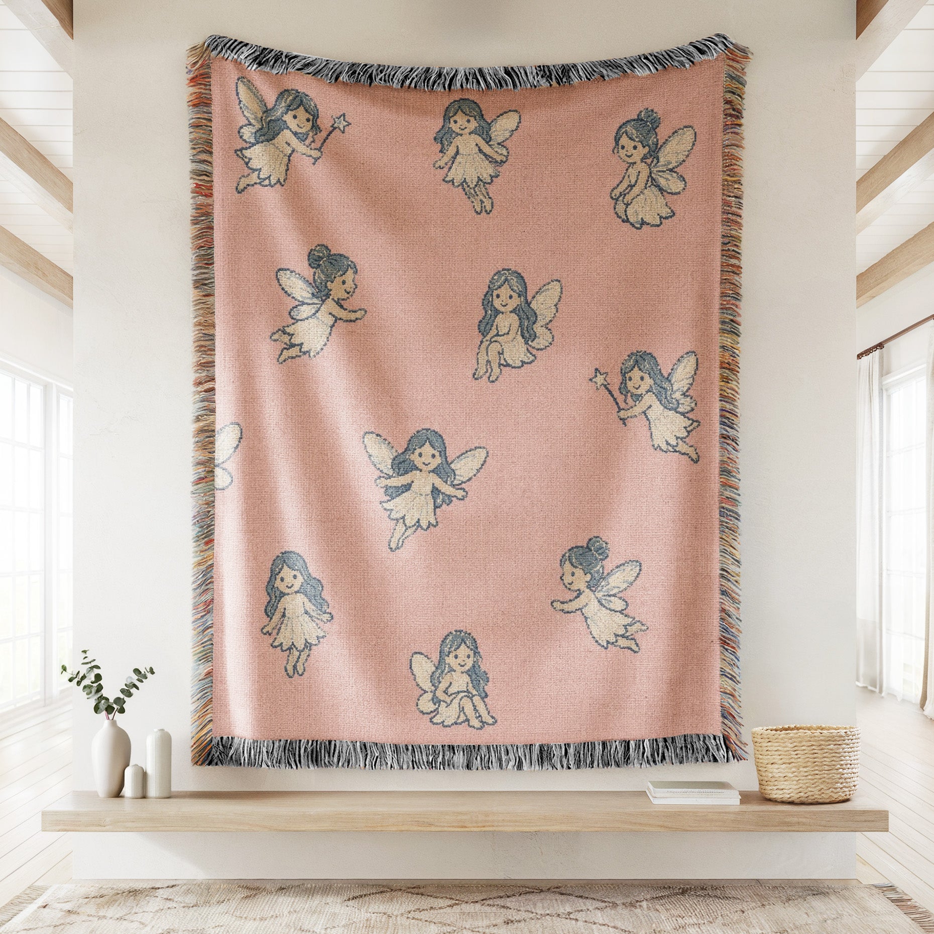 Pink Tiny Fairy Pattern Blanket Secondary image