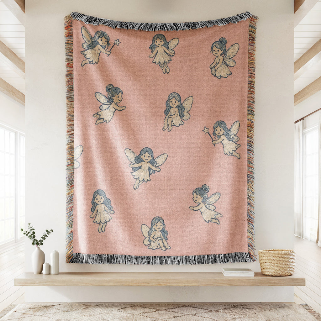 Pink Tiny Fairy Pattern Blanket