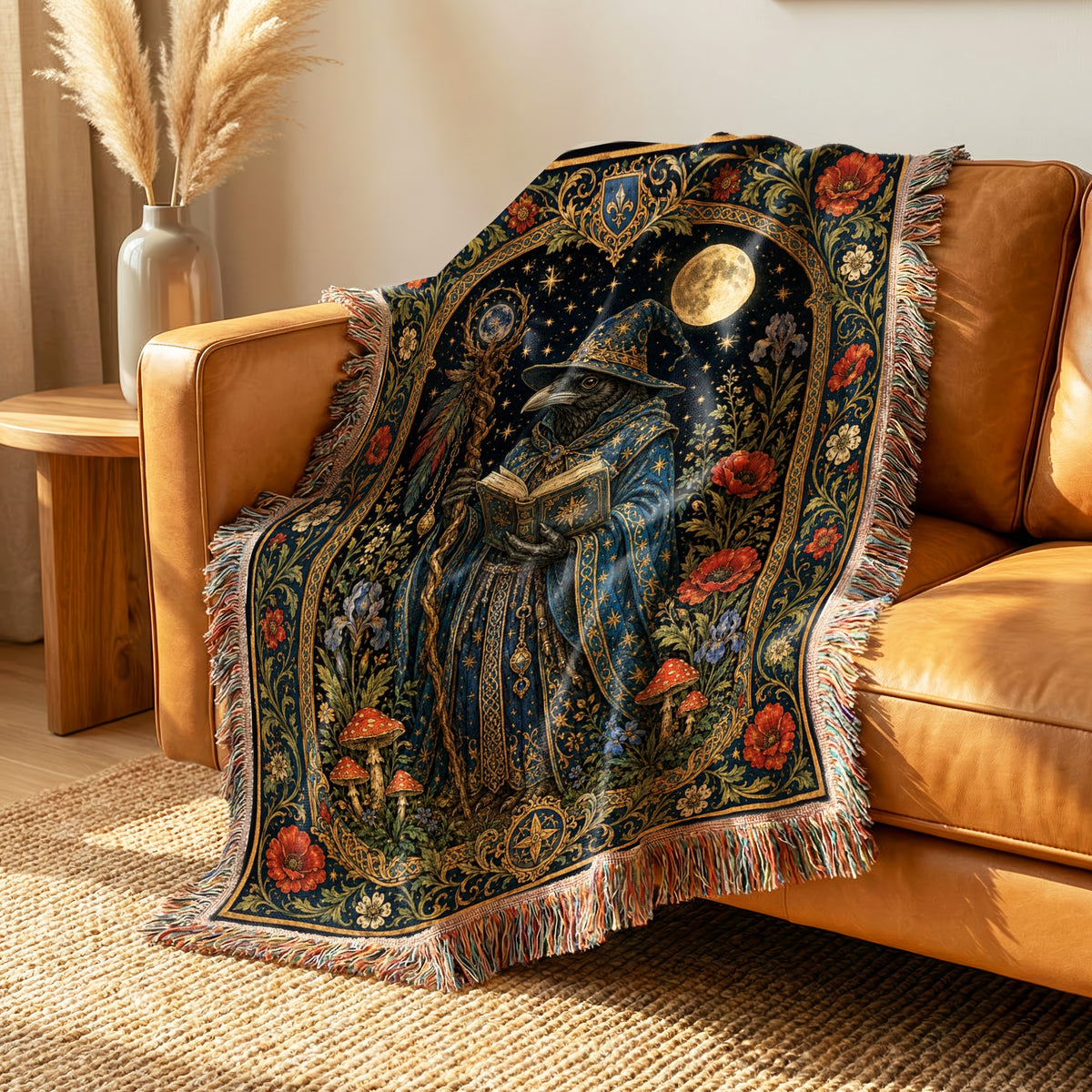 Raven Wizard Scholar Blanket