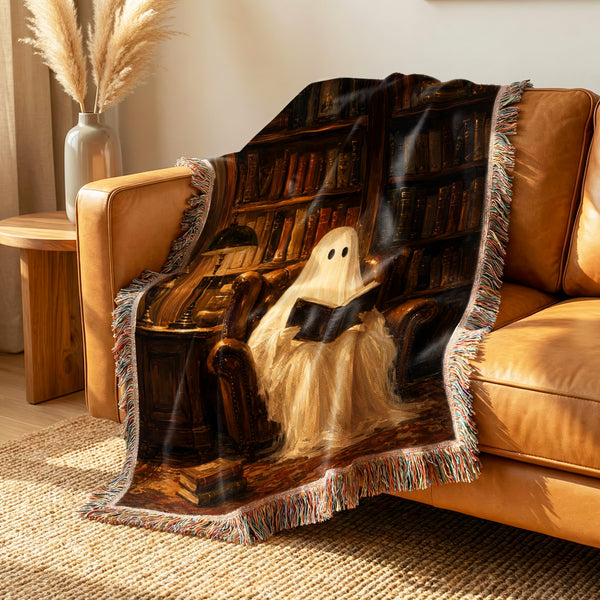 The Armchair Ghost Reader Blanket