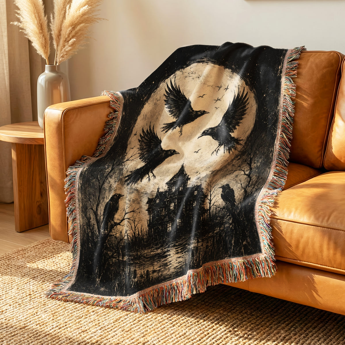 Ravens Over the Haunted Manor Blanket