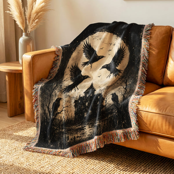 Ravens Over the Haunted Manor Blanket