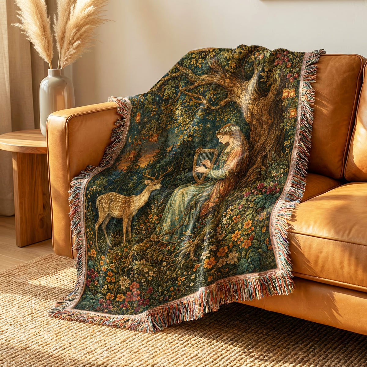 The Harpist of the Golden Wood Blanket