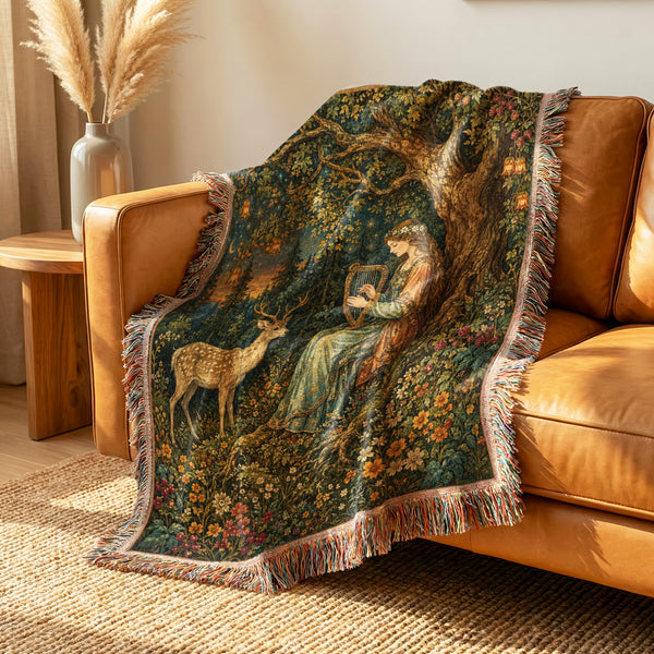 The Harpist of the Golden Wood Blanket