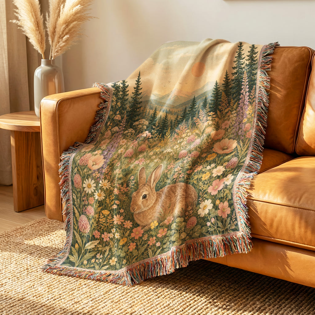 Wildflower Meadow Rabbit Blanket