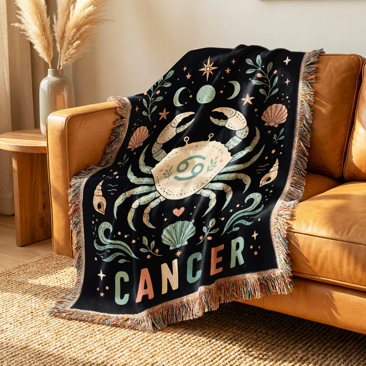 Cancer Celestial Crab Zodiac Blanket