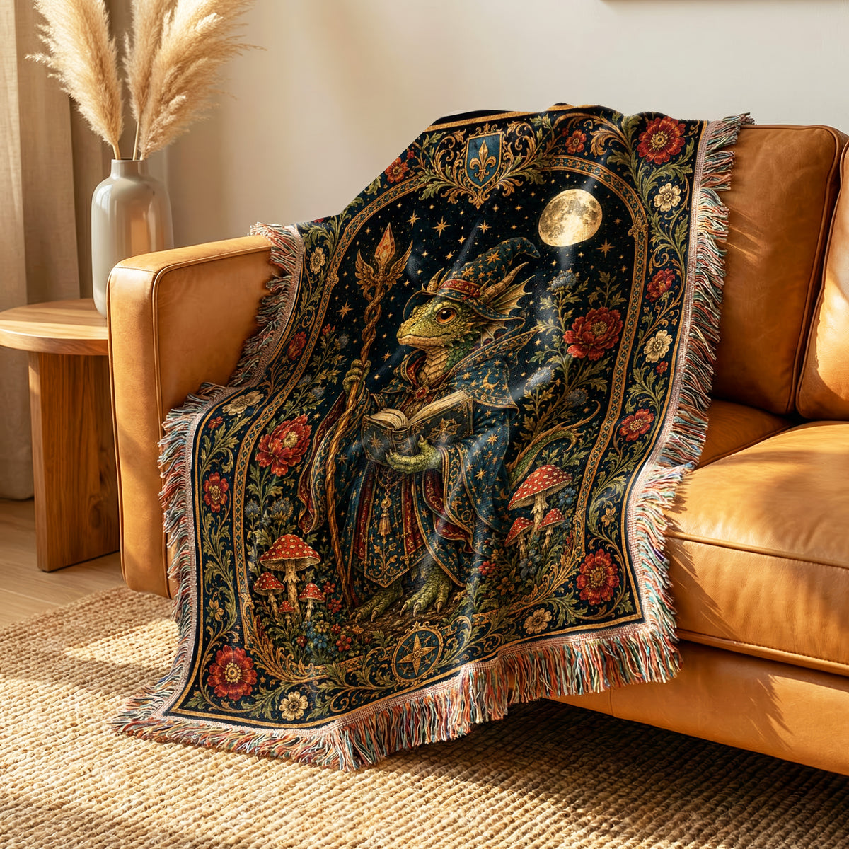 Green Dragon Wizard Reader Blanket