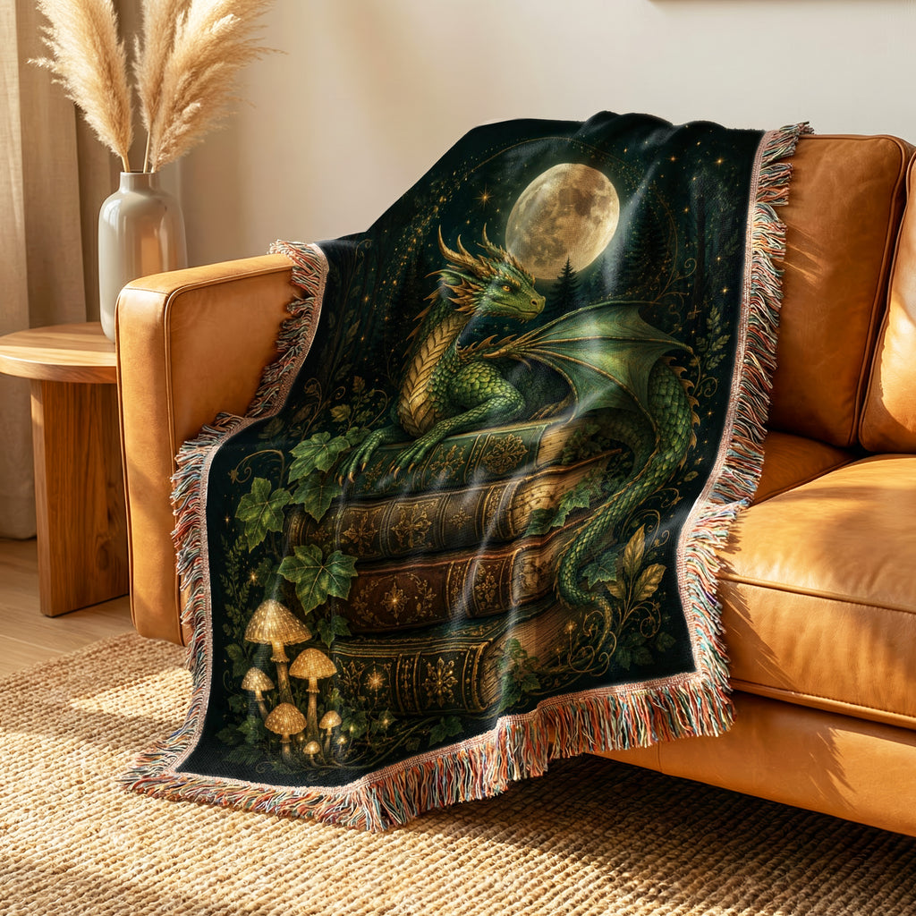 Emerald Moon Dragon Library Blanket