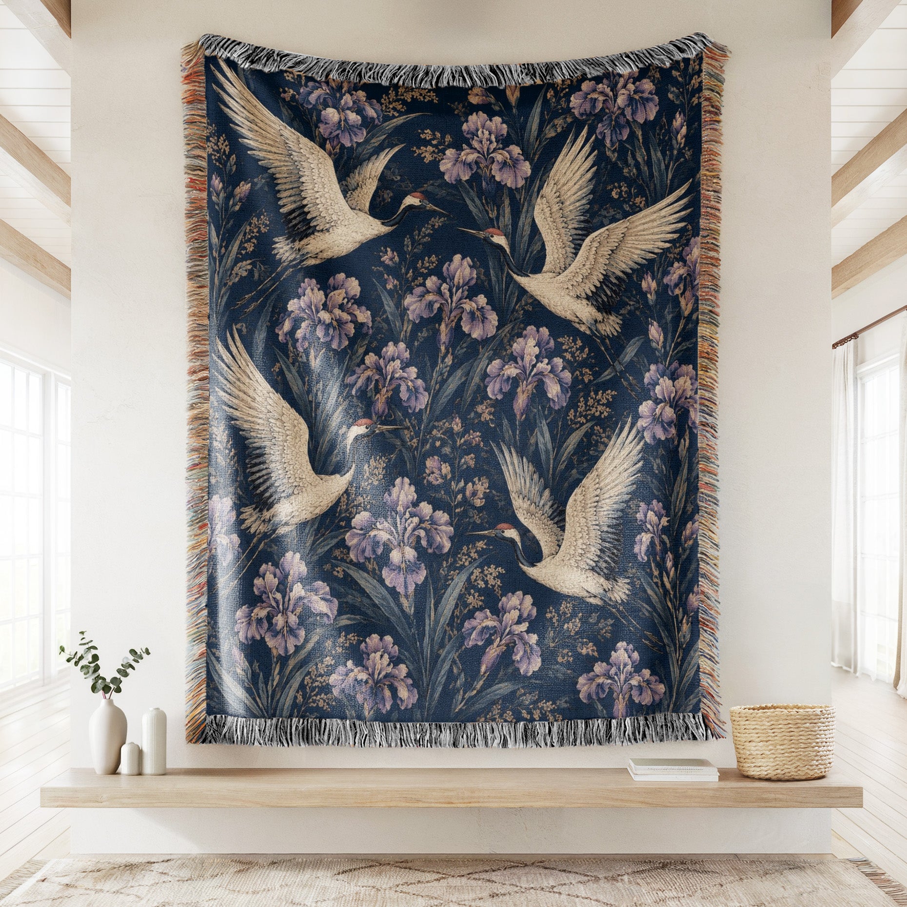 Cranes & Iris Blanket Secondary image