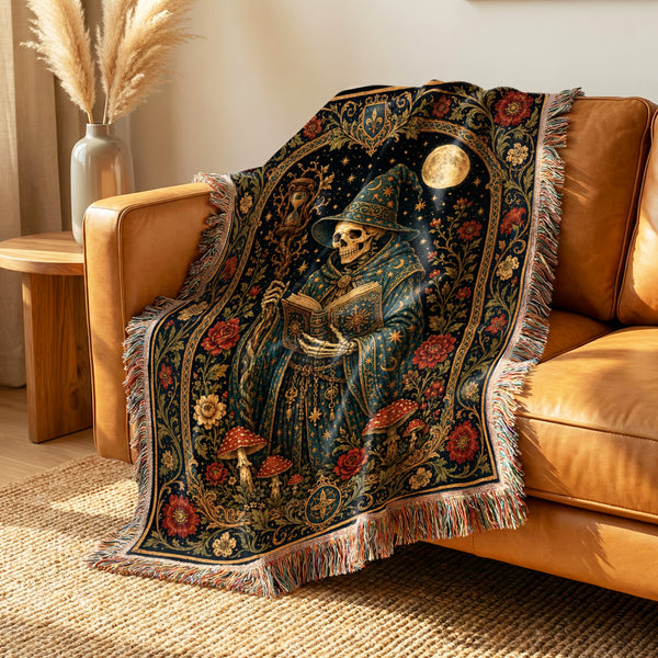 Hourglass Skeleton Wizard Blanket