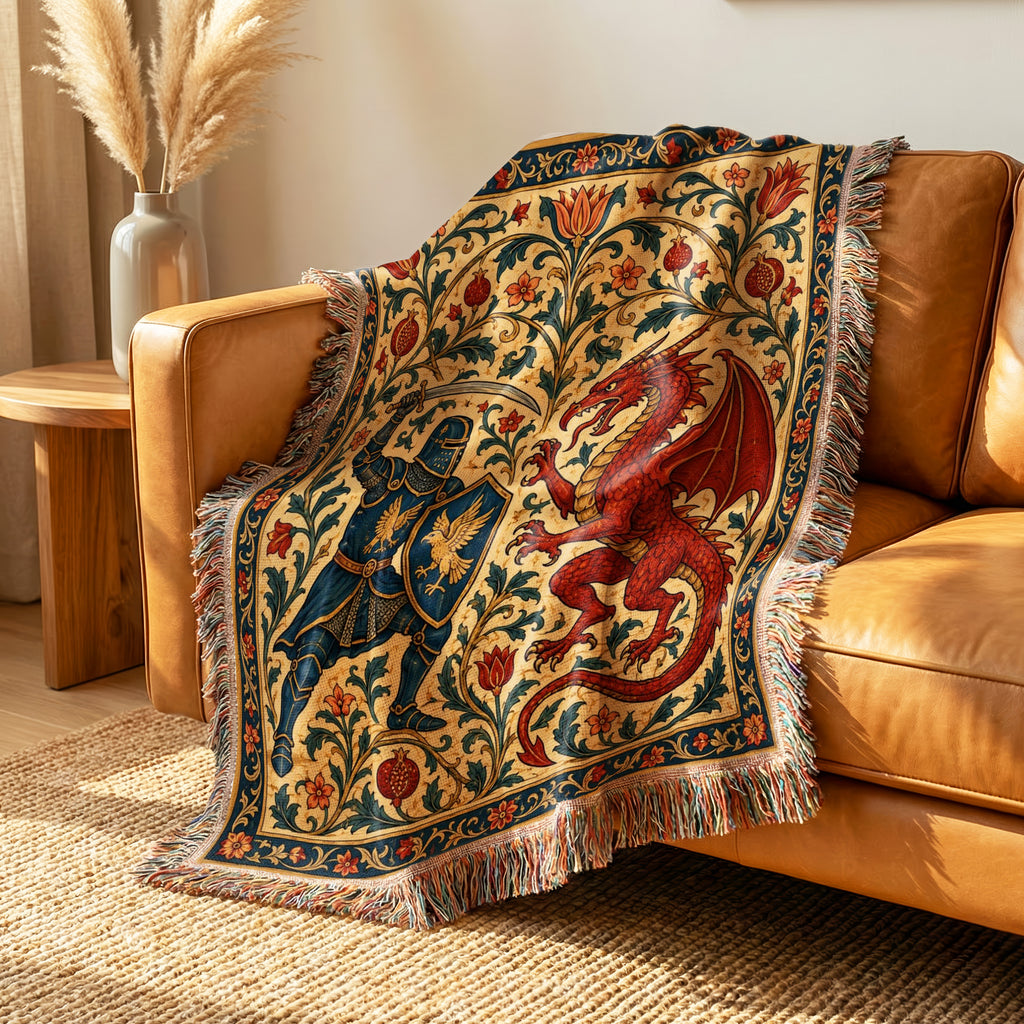 The Pomegranate Dragon Duel Blanket