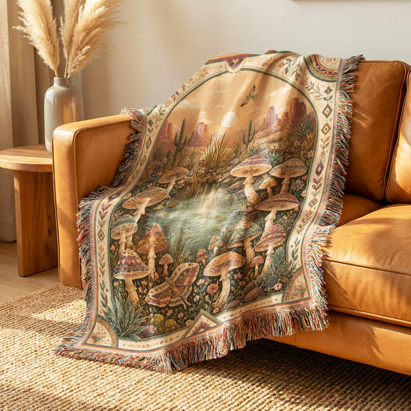Desert Oasis Mushroom Blanket