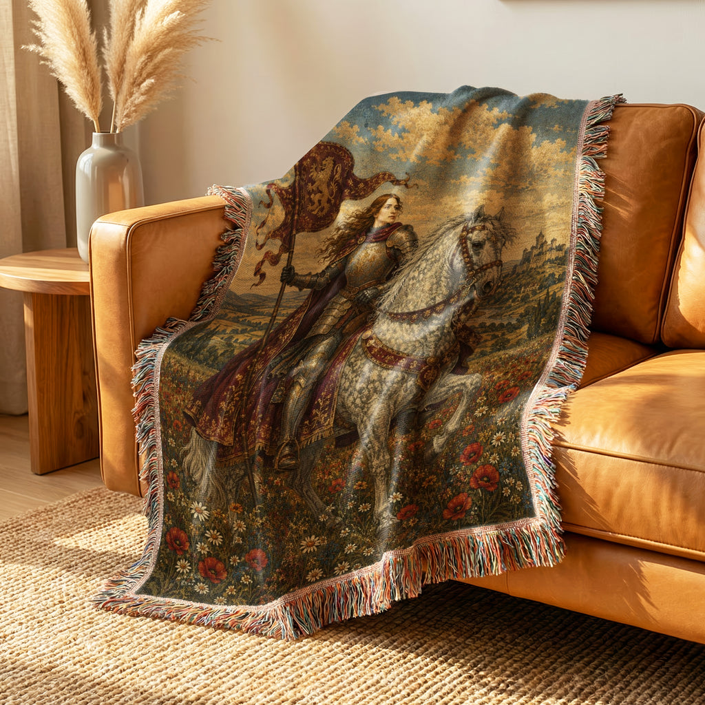 The Lady of the Lion Banner Blanket