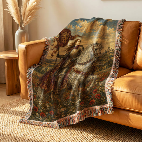 The Lady of the Lion Banner Blanket
