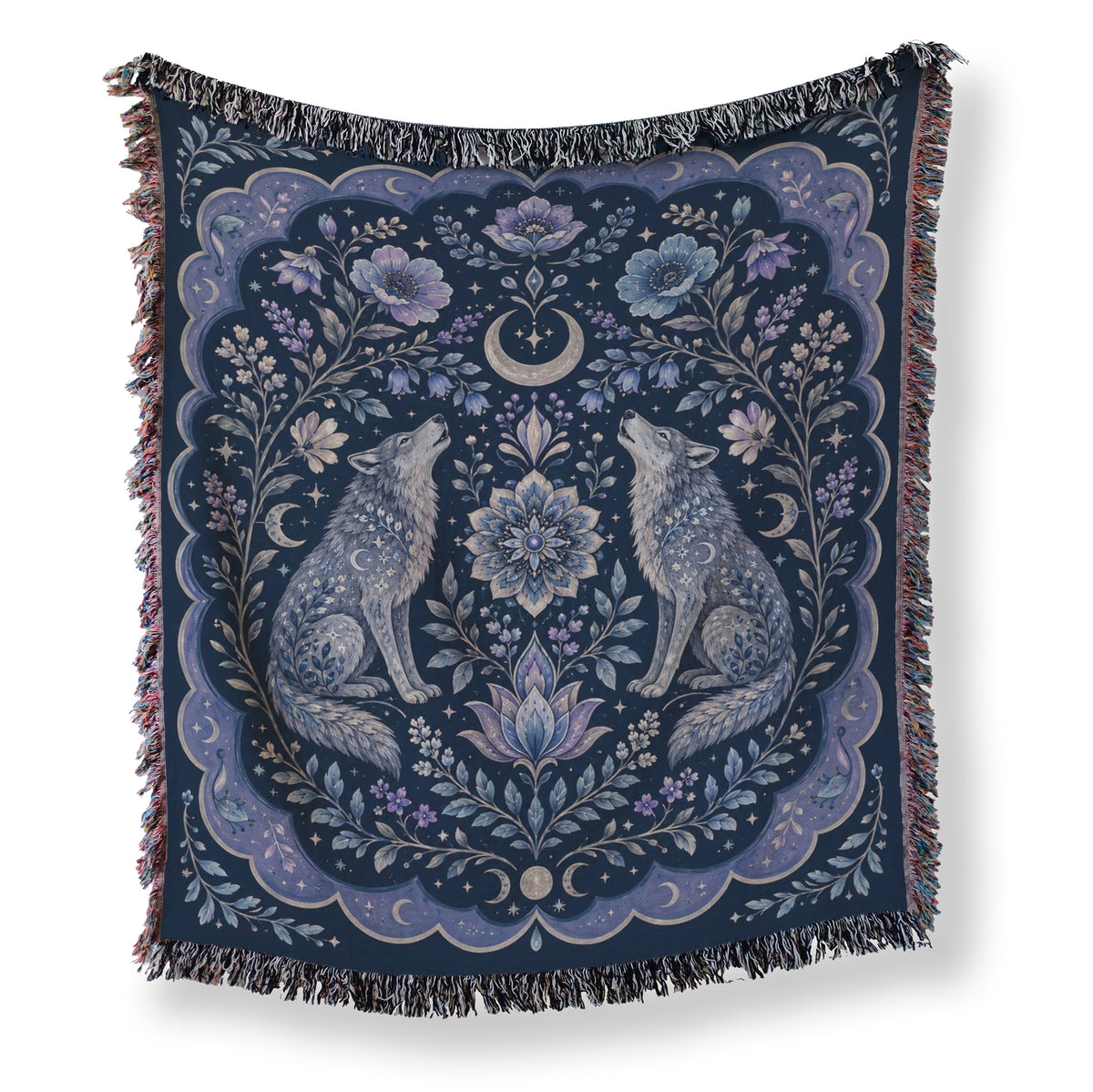 Midnight Moon Wolf Blanket Main image