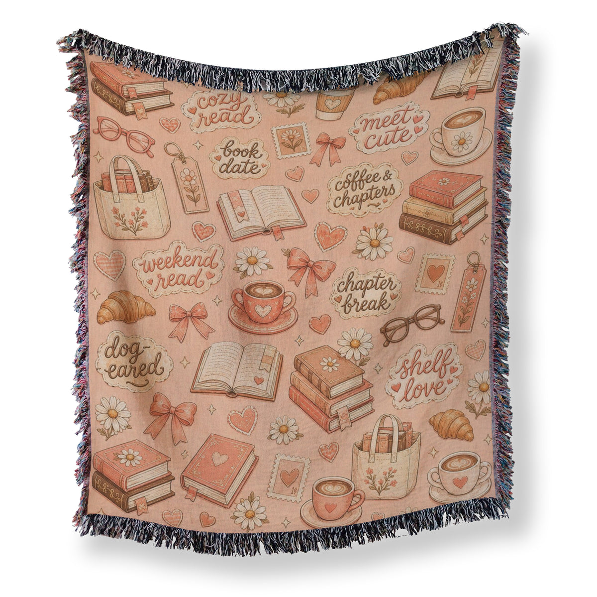 Cozy Café Book Lover Blanket