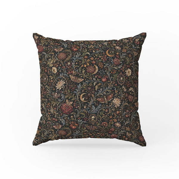 Moonlit Tapestry – Gothic Floral Pillow