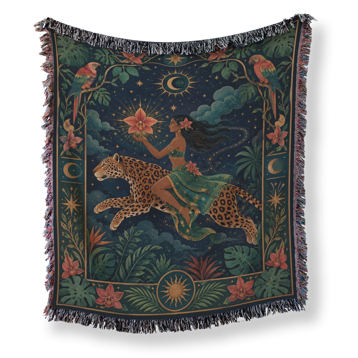 Celestial Leopard Rider Blanket