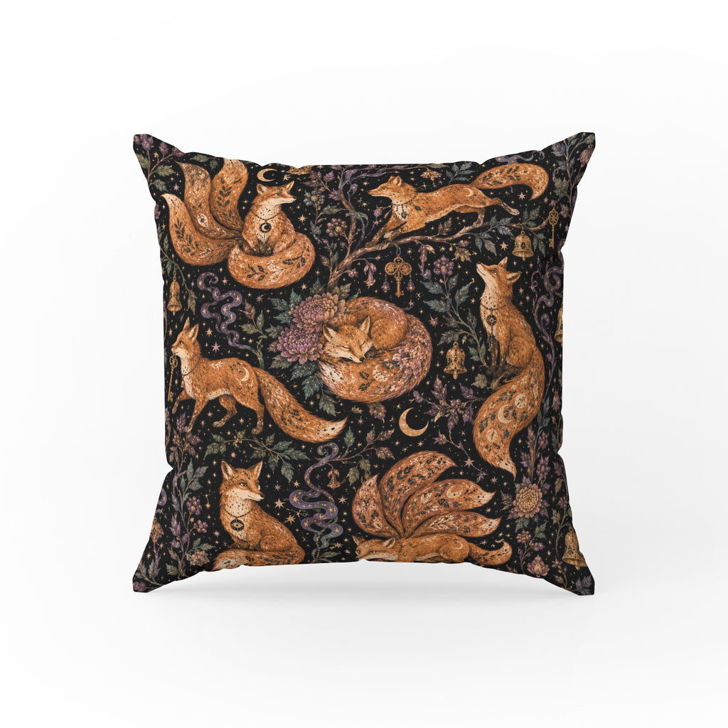 Foxes of the Secret Vale – Whimsical Woodland Pillow
