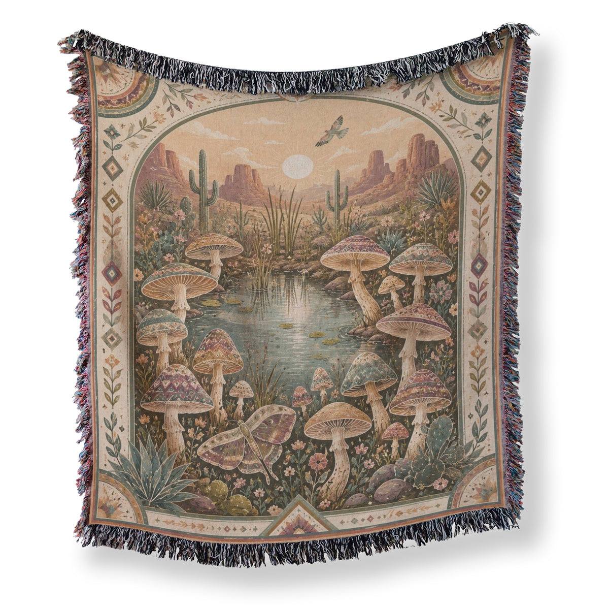 Desert Oasis Mushroom Blanket