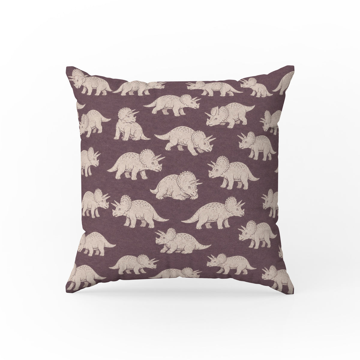 Little Triceratops – Plum Dinosaur Pillow
