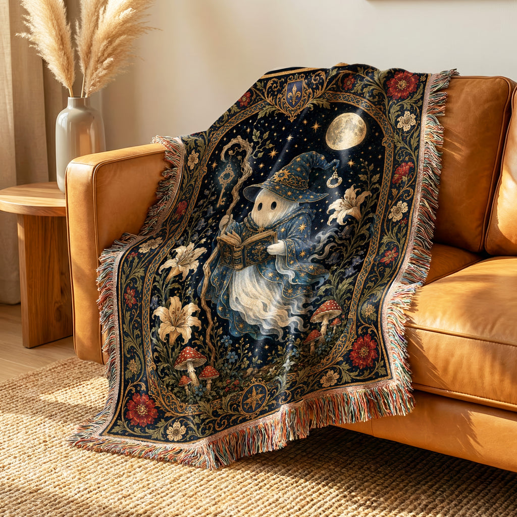 Moonlit Ghost Wizard Blanket