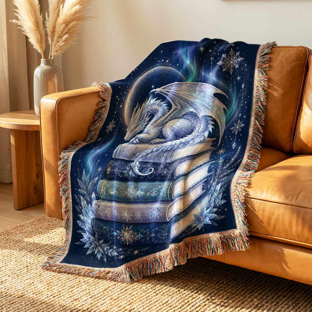 Frost Moon Dragon Library Blanket
