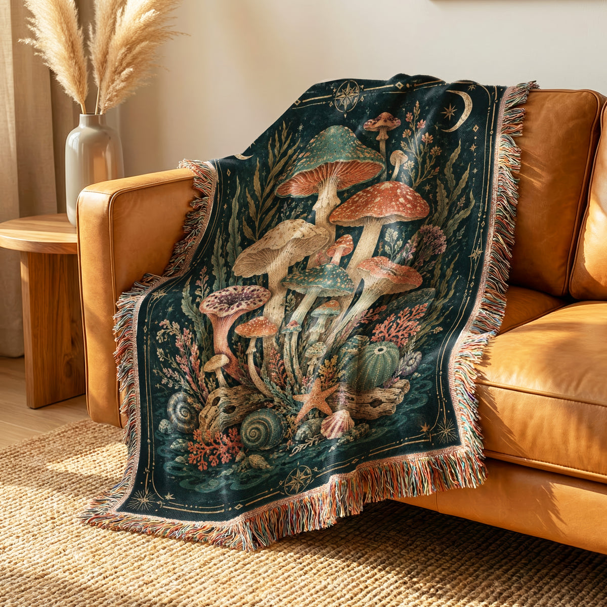 Mystic Tide Mushroom Blanket