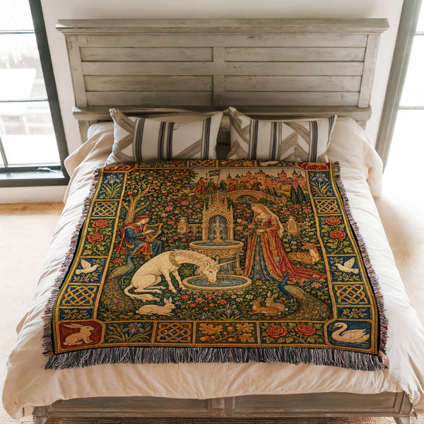 The Unicorn Fountain Garden Blanket