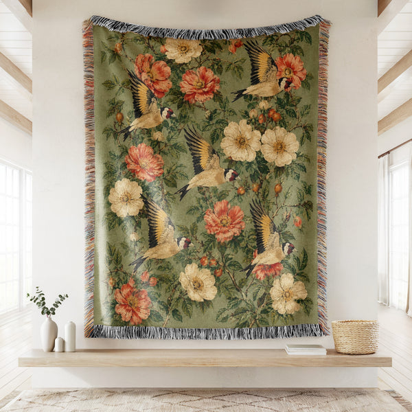 Goldfinch Wild Rose Blanket