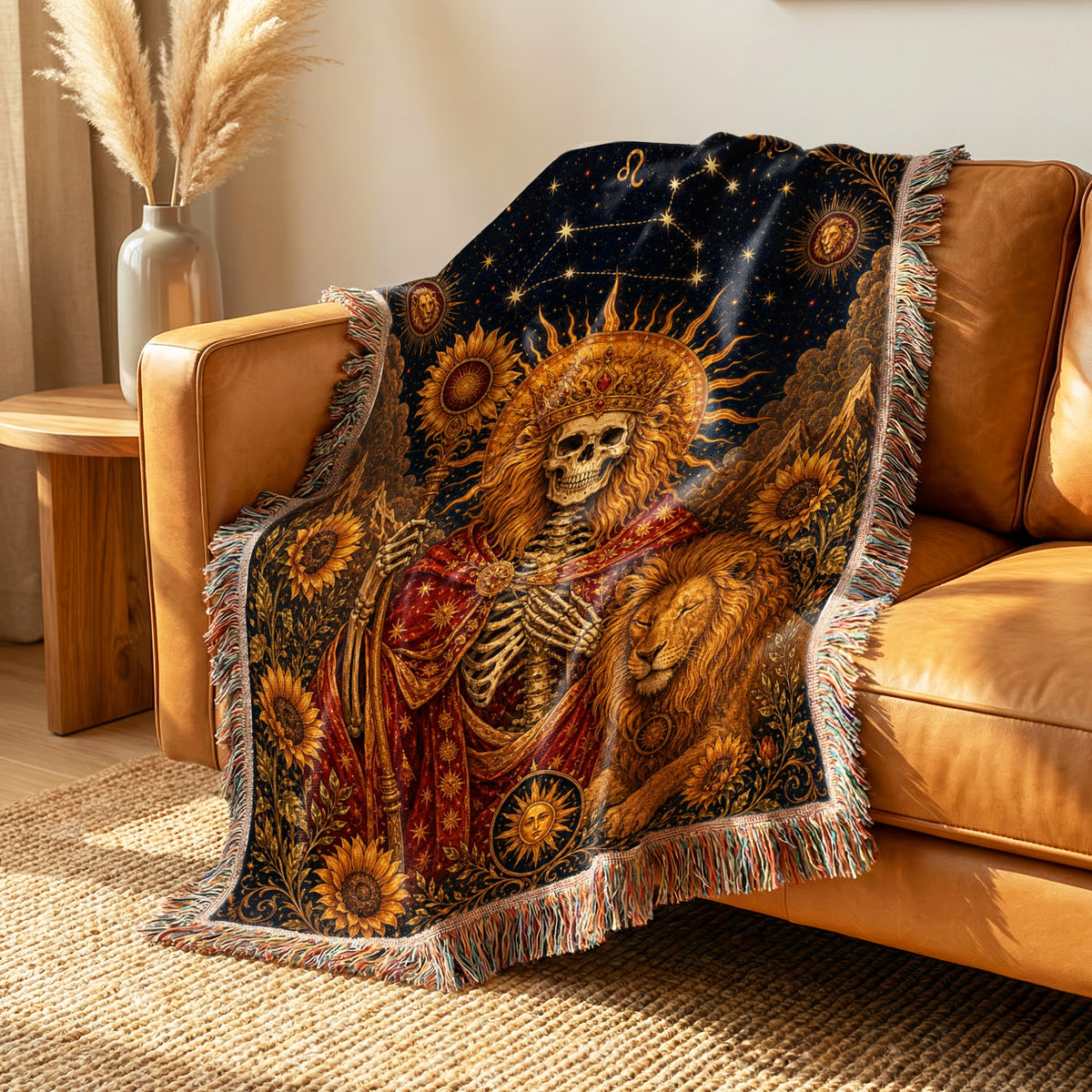 Leo Sun Crown – Gothic Zodiac Blanket