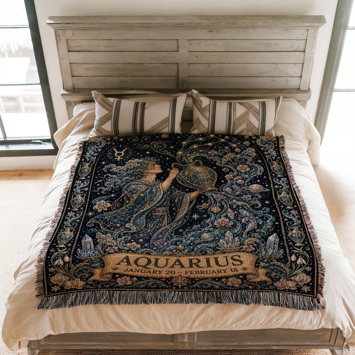 Aquarius Celestial Water Bearer Blanket