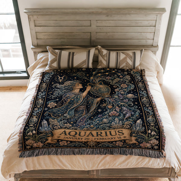 Aquarius Celestial Water Bearer Blanket