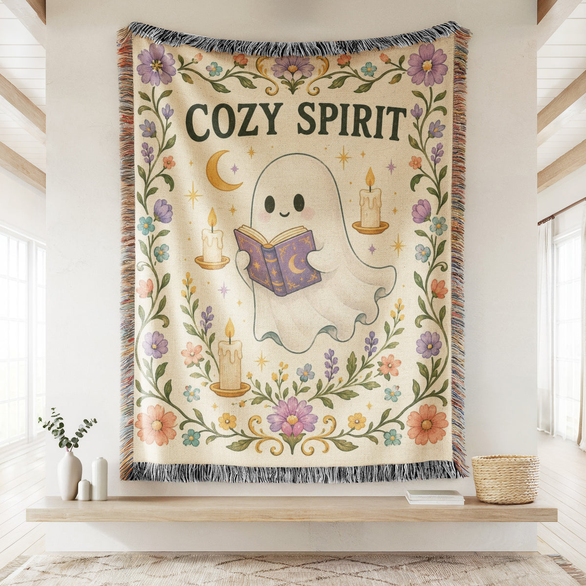 Cozy Spirit Reading Ghost Blanket
