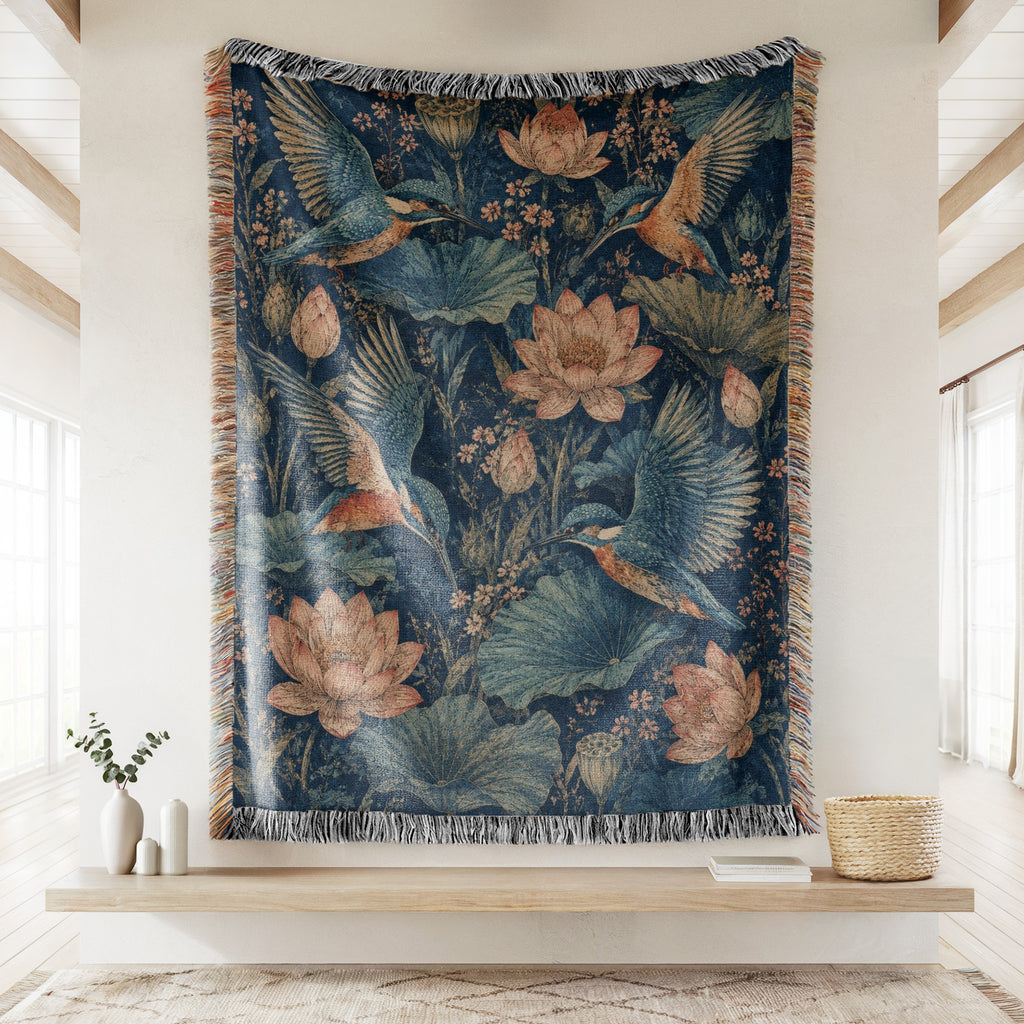 Kingfisher Lotus Blanket