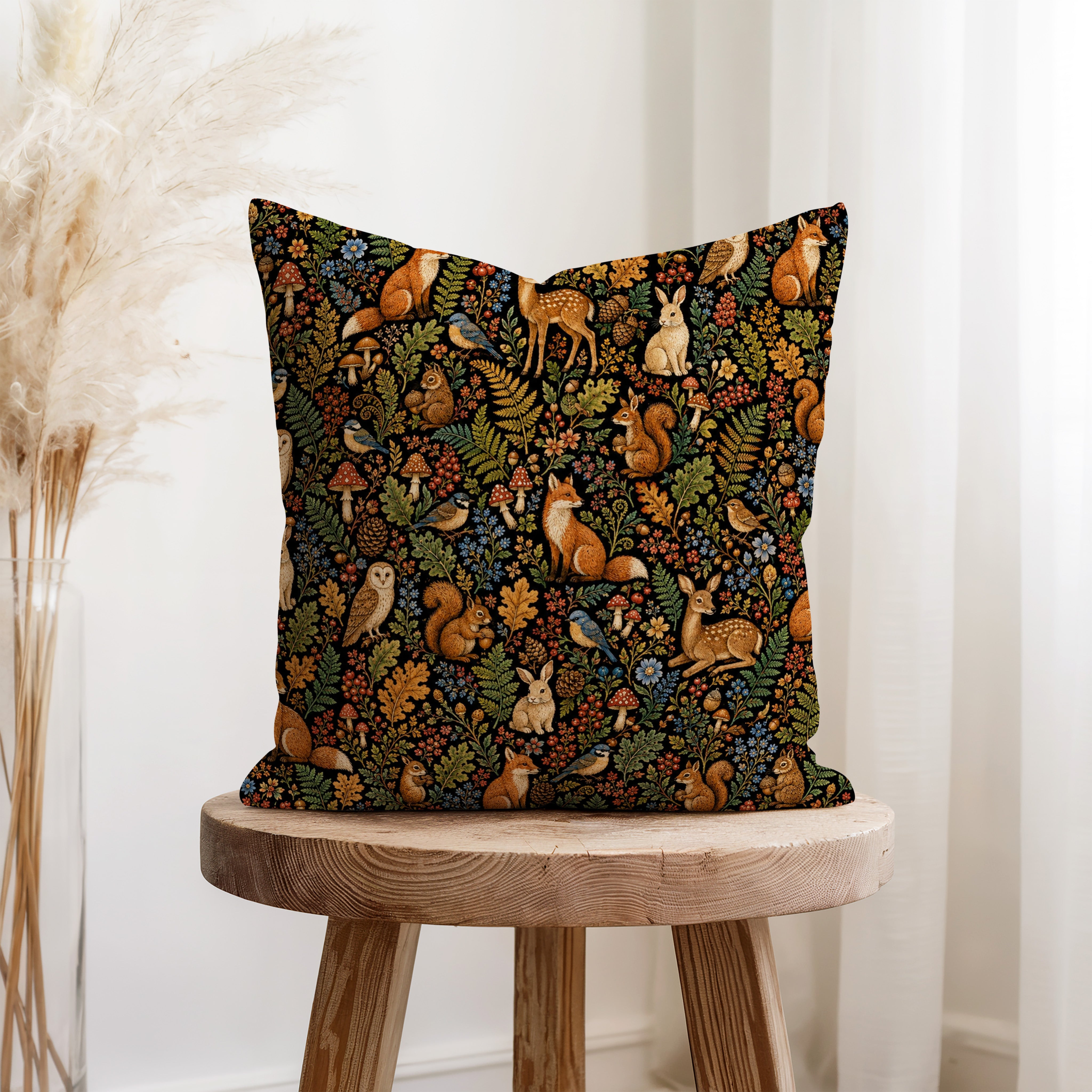 Forest Gathering – Woodland Animals Pillow Secondary image