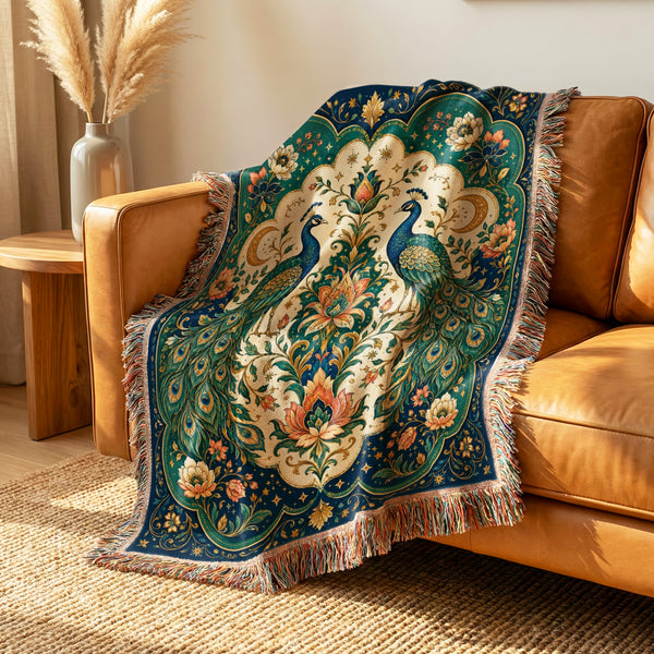 Peacock Moon Garden Blanket