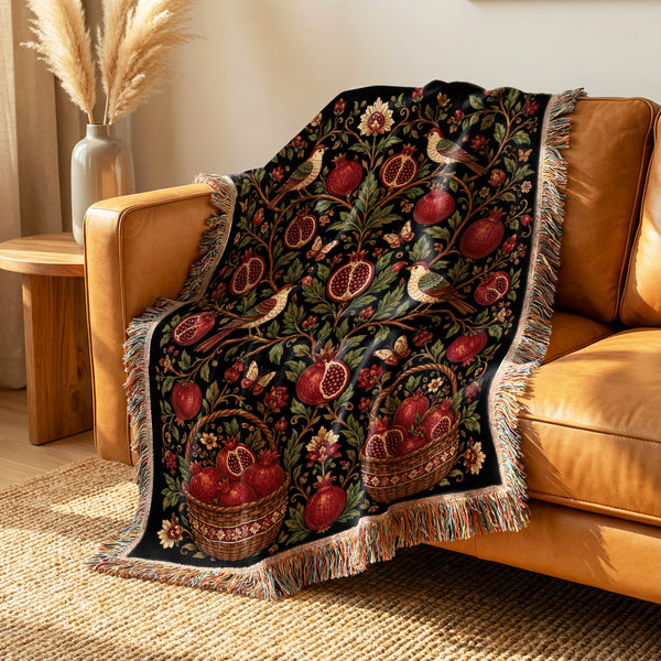 Birds of the Pomegranate Grove Blanket