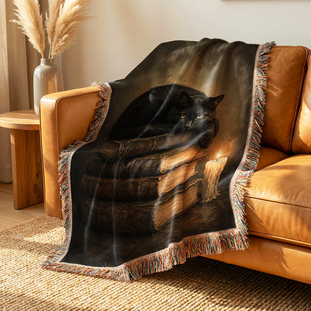 Black Cat & Candlelight Books Blanket