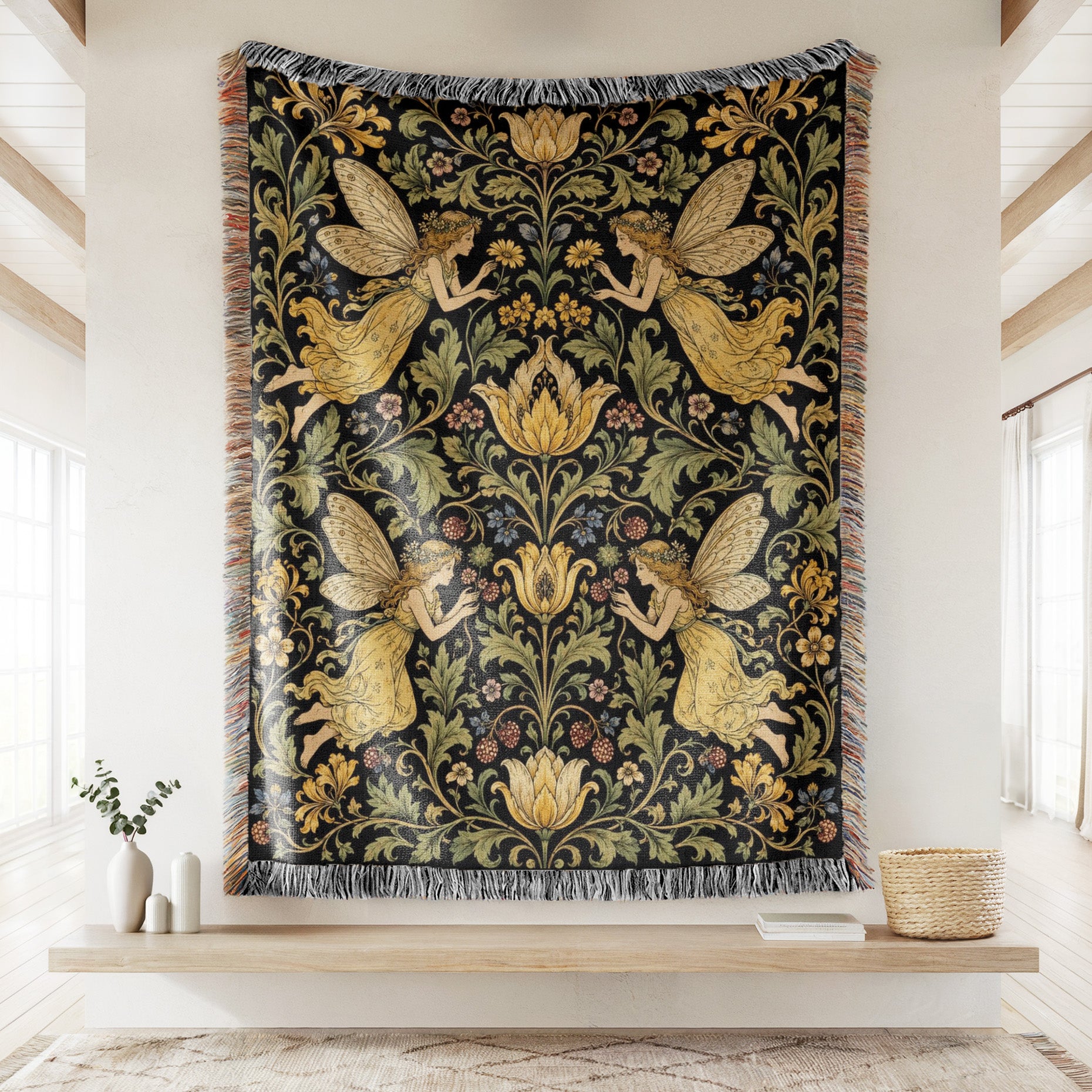 Golden Garden Fairy Tapestry Blanket Secondary image