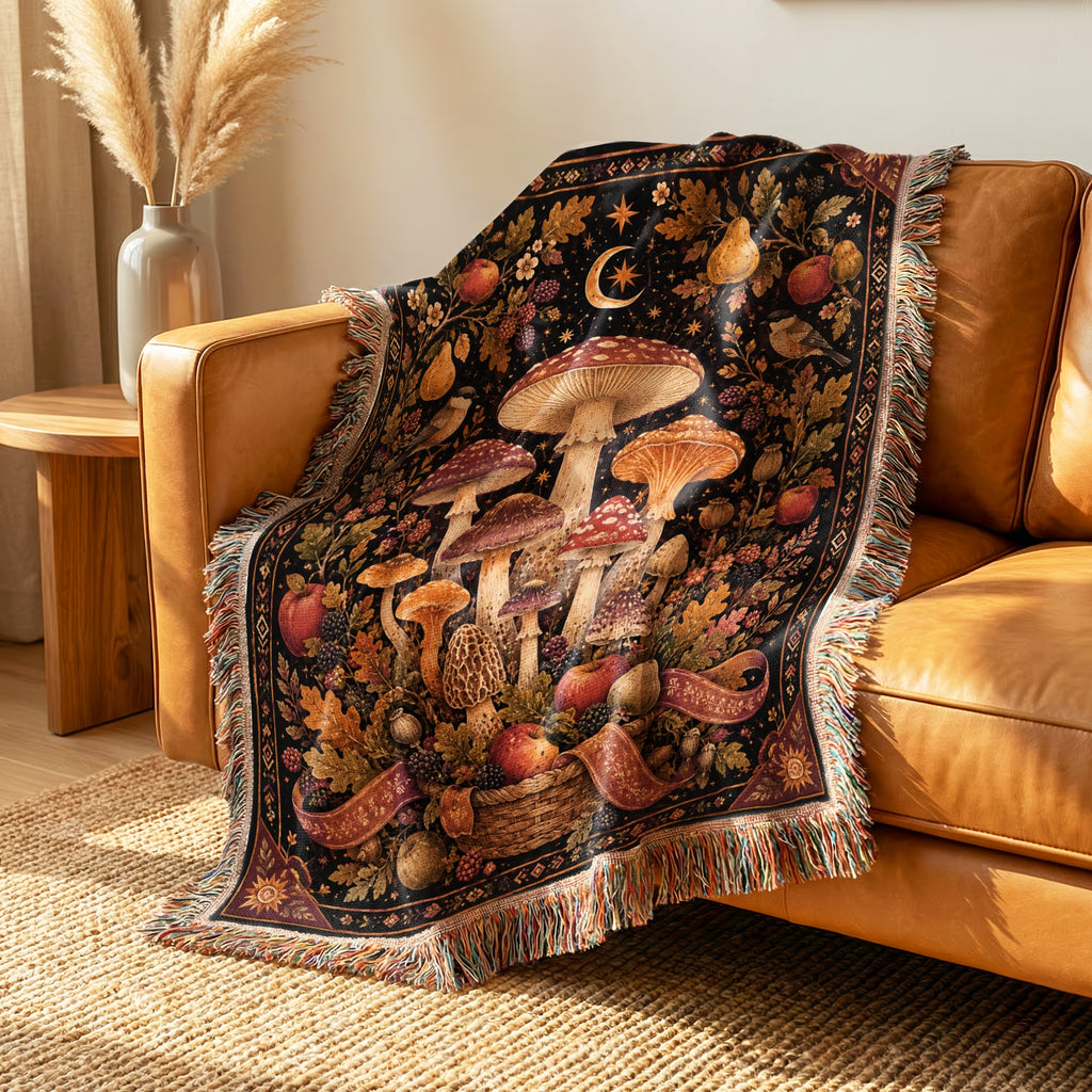 Autumn Harvest Mushroom Blanket