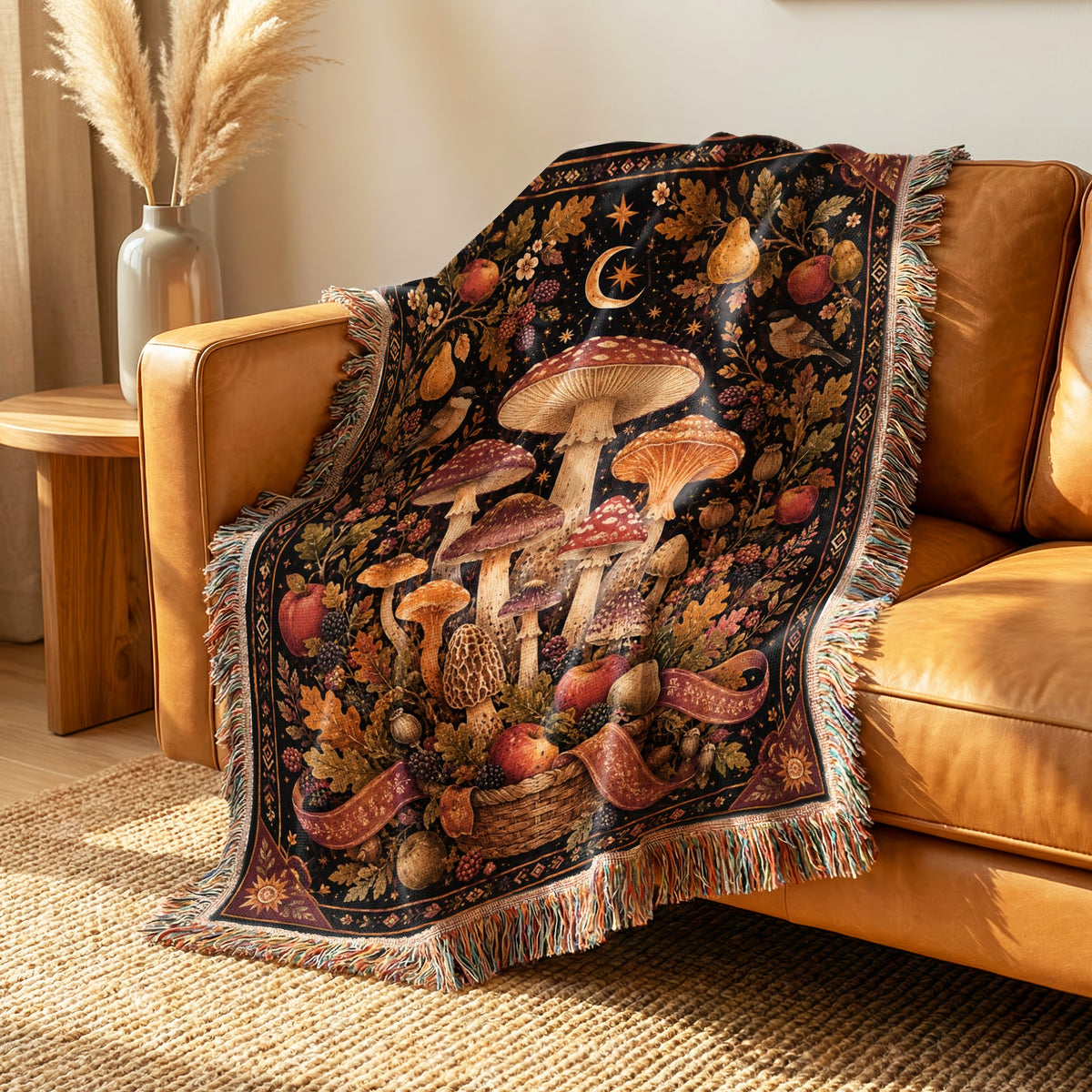 Autumn Harvest Mushroom Blanket